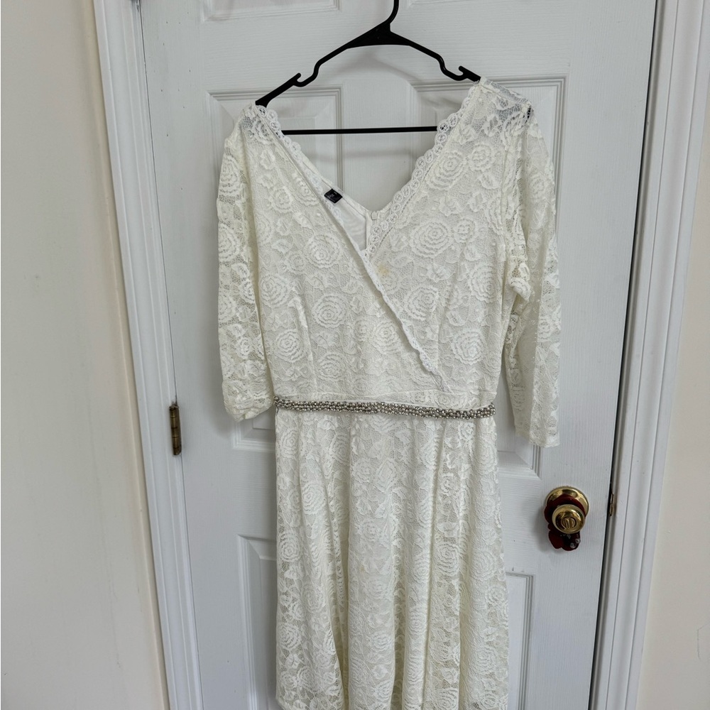 White engagement  / rehearsal dinner dress